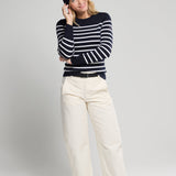 Diana | Striped navy sweater - merino wool