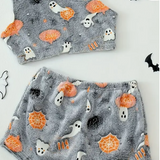 Pijamas de Franela Luminosa para Halloween para Mujer