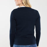 Victoria | Navy sweater - cotton