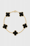 Pulsera con Motivo de Trébol y Elegancia Baño de Oro