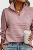 Elene | Jersey de Cuello en V con Cremallera y Manga Larga