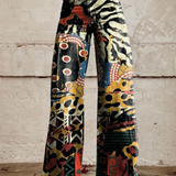 FELICITY™ - Pantalones de pierna ancha con estampado artístico
