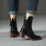 Pernelle | Botas de cuero con tacón cuadrado