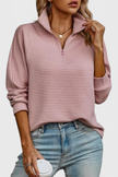 Elene | Jersey de Cuello en V con Cremallera y Manga Larga