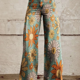 DAISY™ - Pantalones vintage de pierna ancha con estampado floral