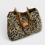 Olivia | Leopard Print Canvas Bag