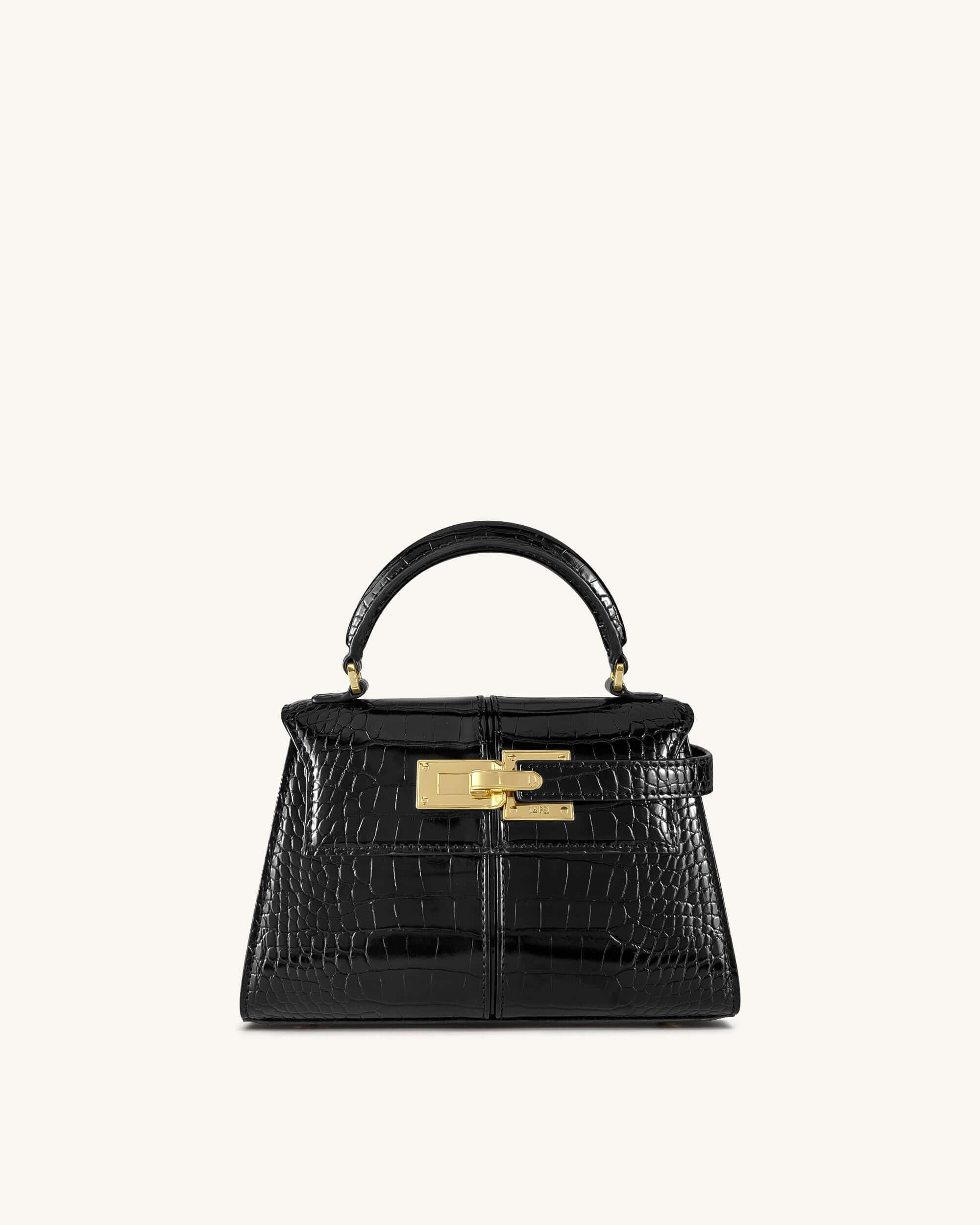 Elisa Bolso de Mano Cocodrilo Negro elegante para mujer
