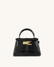 Elisa Bolso de Mano Cocodrilo Negro elegante para mujer