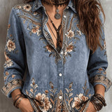Noelia | Camisa bohemia con bordado floral para mujer