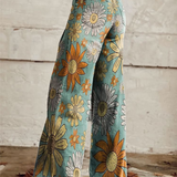 DAISY™ - Pantalones vintage de pierna ancha con estampado floral