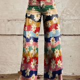 ELIANE™ - Pantalones de pierna ancha con estampado floral retro