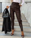 Celia Pantalón de Cuero Chic vista lateral