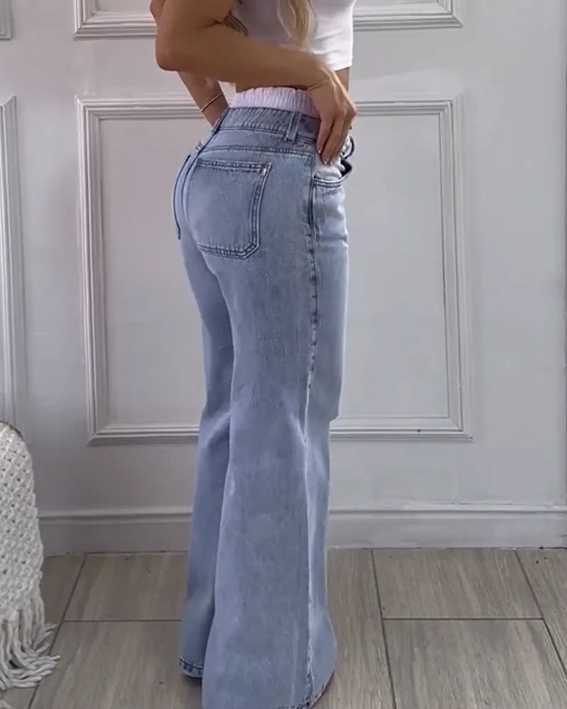 Tania Vaqueros holgados con cinturilla vista trasera