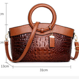 Amalia | Bicolor Bag with Crocodile Texture