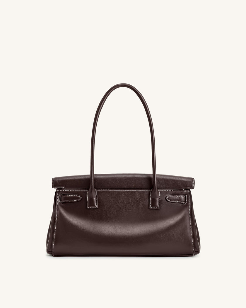 Iara Bolso de hombro Marrón oscuro bolso elegante moderno