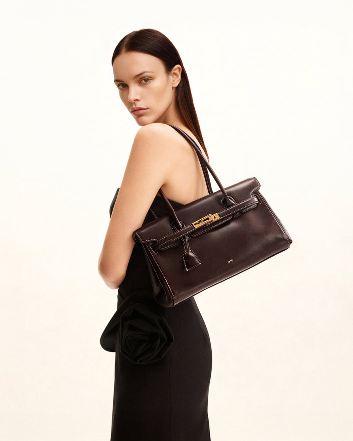 Iara Bolso de hombro Marrón oscuro bolso femenino moderno
