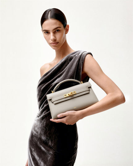 Soledad Bolso de Asa Superior Gris Elefante bolso femenino moderno