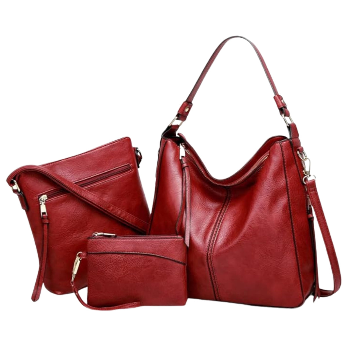 Pack de 3 Bolsos Hobo de Piel de Lujo