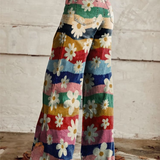 ELIANE™ - Pantalones de pierna ancha con estampado floral retro