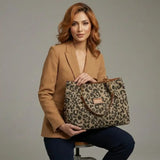 Olivia | Leopard Print Canvas Bag