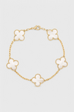 Pulsera con Motivo de Trébol y Elegancia Baño de Oro