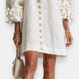 Marcelle | Vestido con flores en relieve