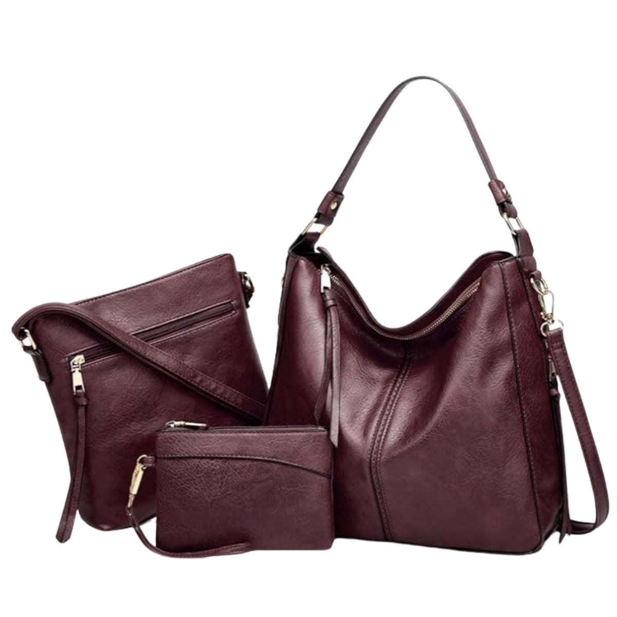 Pack de 3 Bolsos Hobo de Piel de Lujo