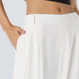 Lidia Pantalón oficina pierna barril detalle del bolsillo