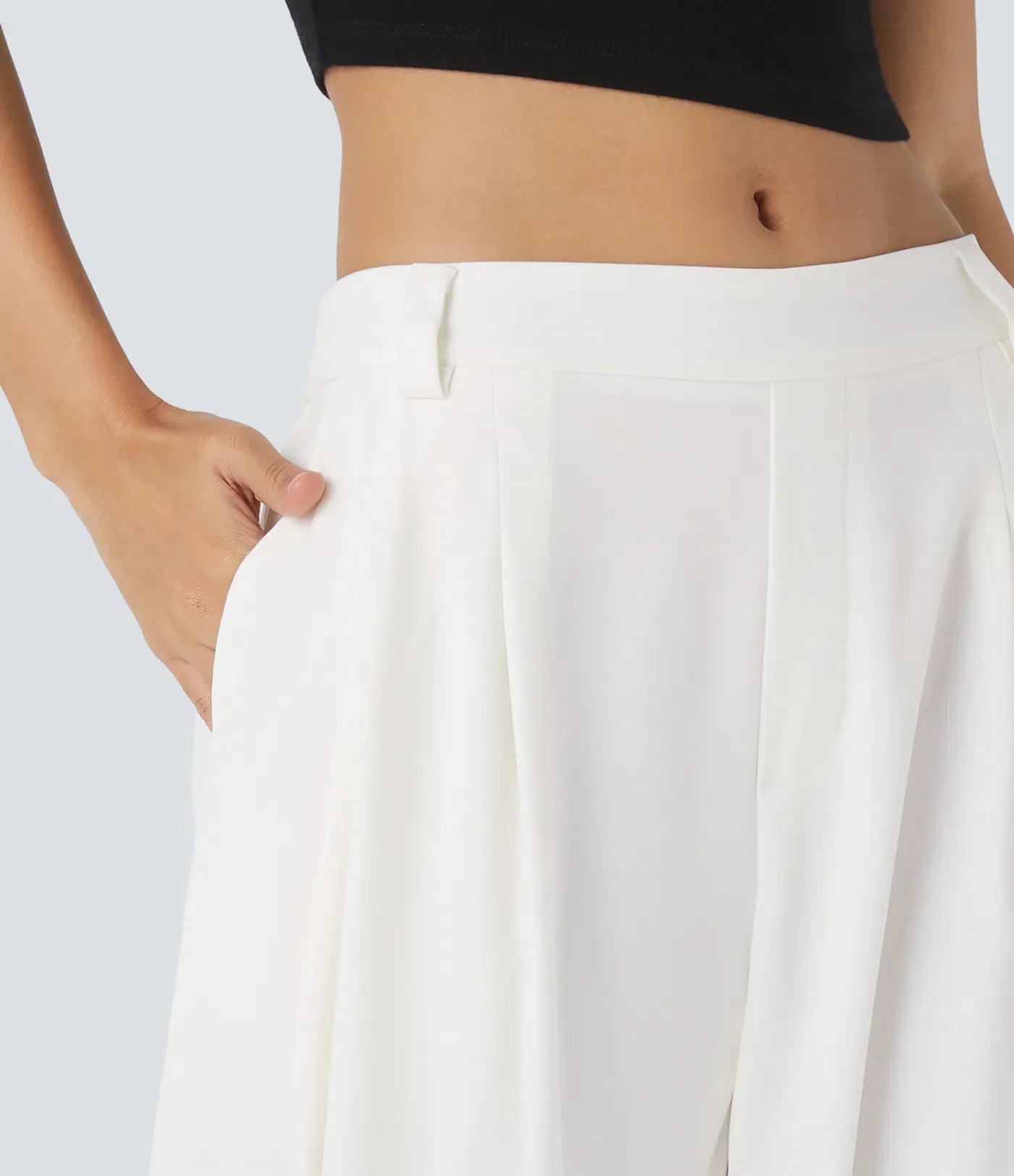 Lidia Pantalón oficina pierna barril detalle del bolsillo