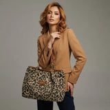 Olivia | Leopard Print Canvas Bag