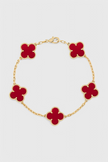 Pulsera con Motivo de Trébol y Elegancia Baño de Oro