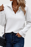 Elene | Jersey de Cuello en V con Cremallera y Manga Larga
