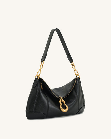 Macarena Bolso de Hombro con Colgante de Metal Negro bolso femenino moderno