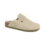 Zueco Palermo Glam Ecru Kaki Mujer
