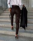 Celia Pantalón de Cuero Chic look femenino elegante