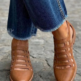 Cloe | Brown Braided Loafers with Pointed Toe and Flat Sole