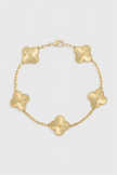 Pulsera con Motivo de Trébol y Elegancia Baño de Oro