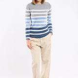 Daniela | Striped navy blue sweater - merino wool