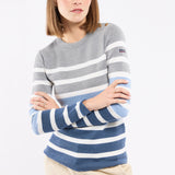 Daniela | Striped navy blue sweater - merino wool