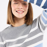 Daniela | Striped navy blue sweater - merino wool