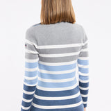 Daniela | Striped navy blue sweater - merino wool