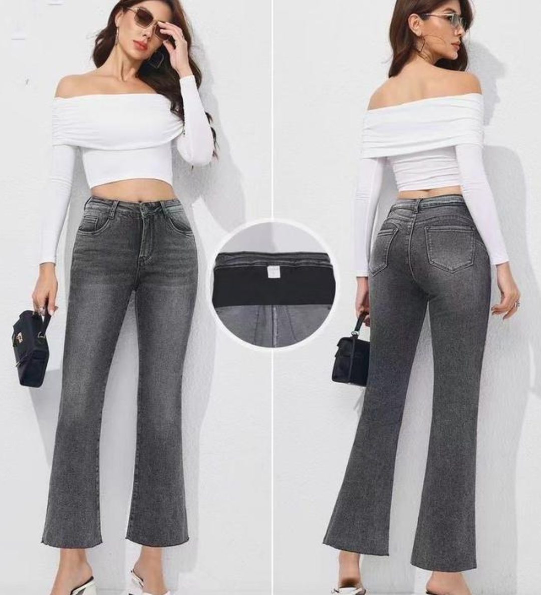 Olga Pantalón recto con faja integrada vista lateral