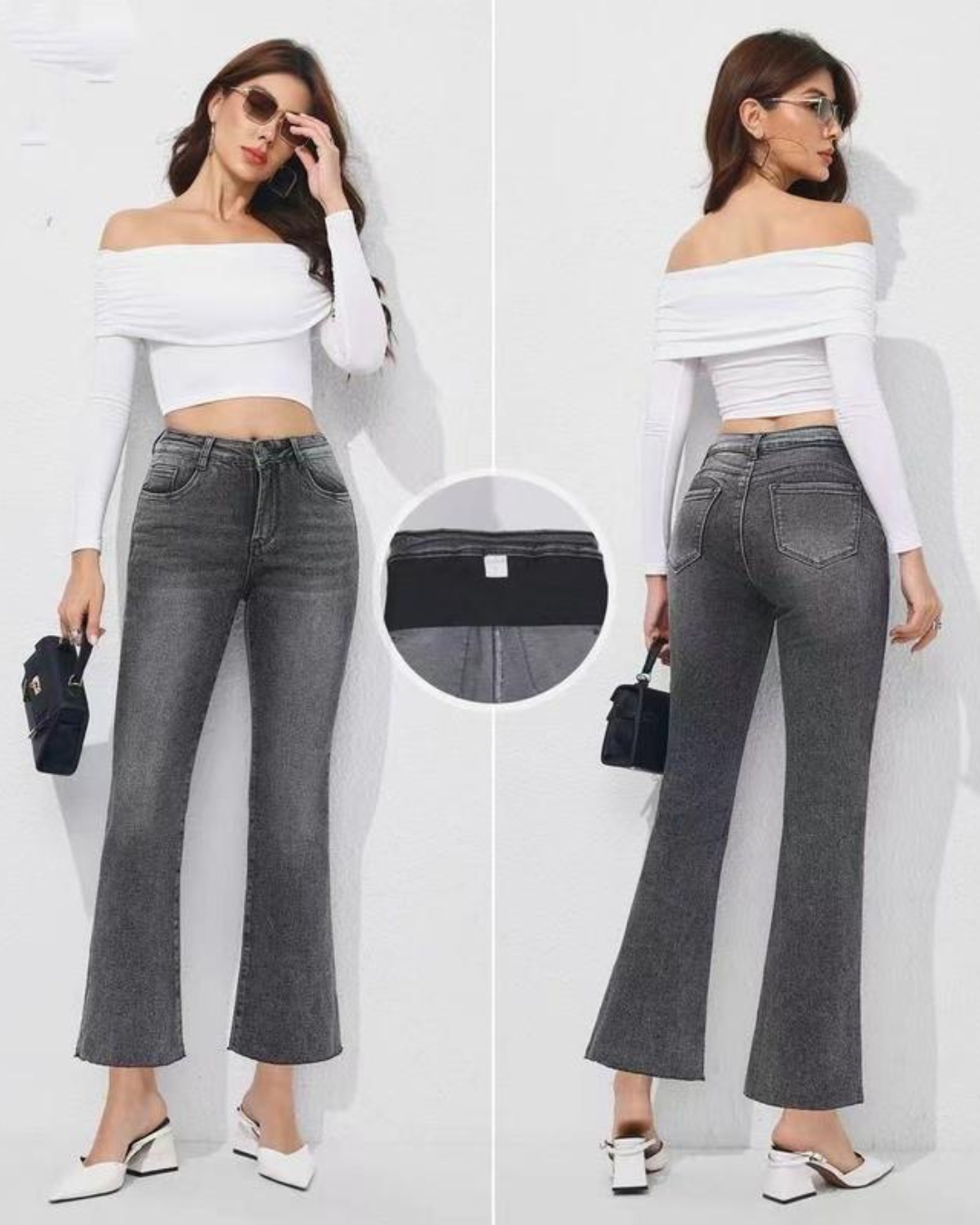 Olga Pantalón recto con faja integrada vista lateral