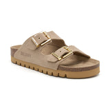 Sandalia Malibú de plataforma color arena beige para mujer