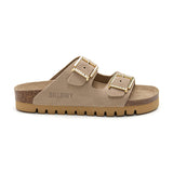 Sandalia Malibú de plataforma color arena beige para mujer