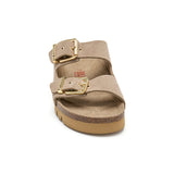 Sandalia Malibú de plataforma color arena beige para mujer