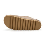 Sandalia Malibú de plataforma color arena beige para mujer