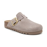 Zueco Dallas Plataforma Taupe Marron Mujer