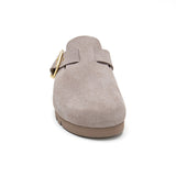 Zueco Dallas Plataforma Taupe Marron Mujer