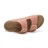 Sandalia Malibú de piel color salmón para mujer